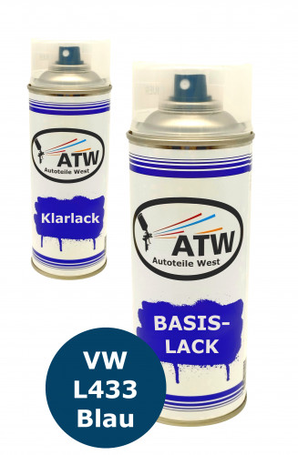 Autolack für VW L433 Blau +400ml Klarlack Set